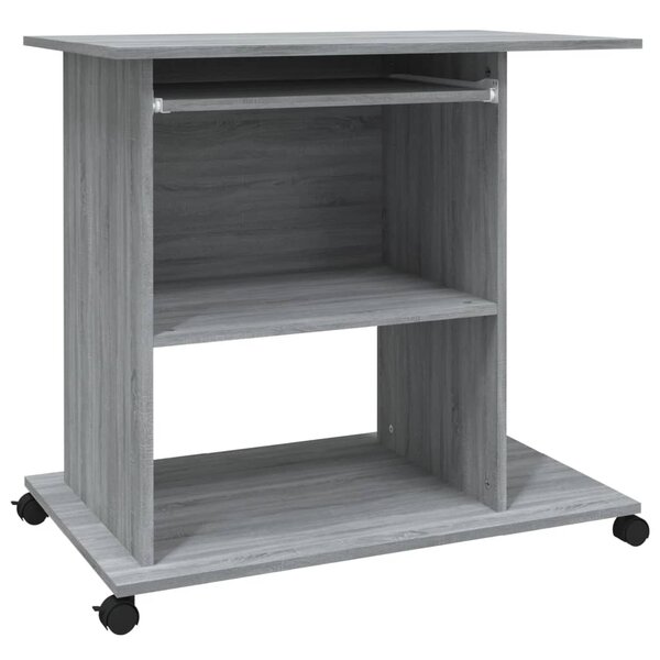 vidaXL Bureau d'ordinateur Sonoma gris 80x50x75 cm Bois d'ingénierie