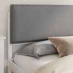 vidaXL Cadre de lit avec tête de lit rembourrée Gris clair