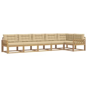 vidaXL Ensemble de canapés d'extérieur 4 Pièces Blanc et Beige Polyester