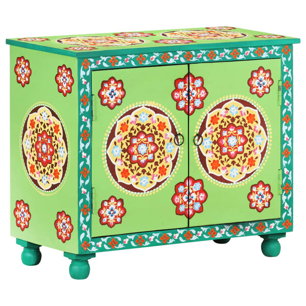 vidaXL Buffet peint à la main Multicolore 70x35x60 cm Bois de manguier