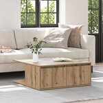 vidaXL Table basse chêne artisanal 80 x 80 x 31 cm Bois d'ingénierie