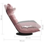 vidaXL Chaise de sol pivotante Rose Velours