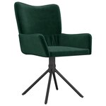vidaXL Chaises pivotantes à manger lot de 2 Vert foncé Velours