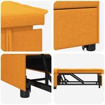 vidaXL Canapé-lit escamotable Jaune foncé 194 x 50 x 82 cm