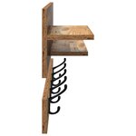 vidaXL Porte-manteau mural avec étagère avec stockage Vieux bois 90 x 15 x 36 cm