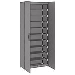 vidaXL Armoire à chaussures Gris 60x30x166 cm Tissu