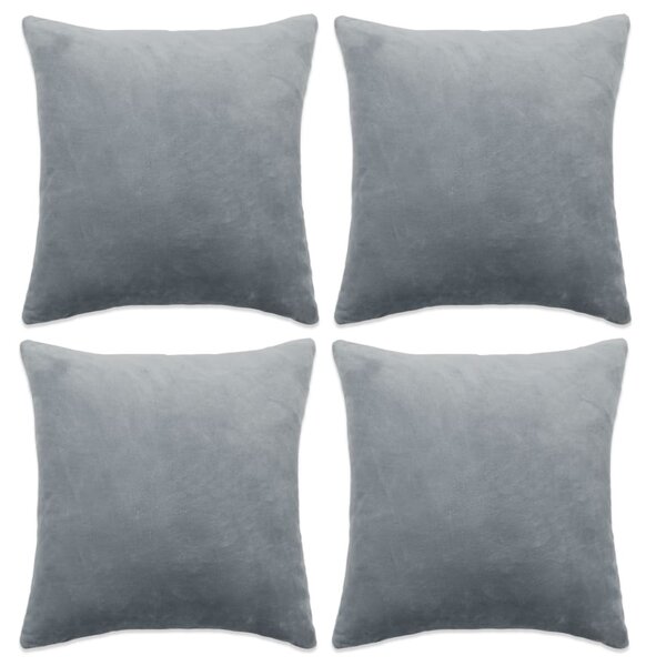 vidaXL Housses de coussin 4 Pièces Tissu 50x50 cm Gris