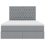 vidaXL Lit avec des lumières à LED Gris clair 140 x 190 cm tissu