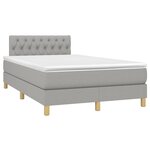 vidaXL Sommier à lattes de lit matelas LED gris clair 120x190 cm tissu