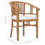 vidaXL Chaises de jardin avec coussins lot de 2 Bois de teck solide