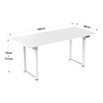 Bureau table poste de travail électrique à hauteur réglable 180 x 80 cm blanc 03_0009077