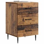 vidaXL Cabinet de chevet avec tiroir Bois ancien 43 x 41 x 66 5 cm