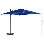 vidaXL Parasol déporté et mât en aluminium Bleu azuré 250x250 cm