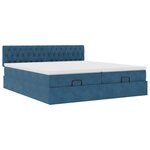 VidaXL Cadre de lit ottoman avec matelas bleu foncé 180x200 cm velours
