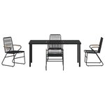vidaXL Ensemble de salle à manger pour jardin 5 Pièces Noir Rattan PVC