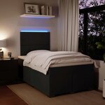 vidaXL Sommier à lattes de lit avec matelas Noir 120x200 cm Velours