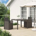 vidaXL Chaises de jardin salle à manger 2 Pièces Gris clair et anthracite