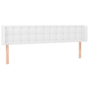 vidaXL Tête de lit avec oreilles Blanc 203x16x78/88 cm Similicuir