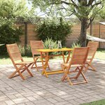 vidaXL Ensemble de salle à manger pour jardin Pliant 5 Pièces Marron