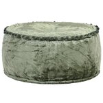 vidaXL Pouf Rond Velours 40x20 cm Vert