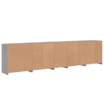 vidaXL Buffet avec lumières LED sonoma gris 283x37x67 cm
