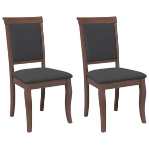 vidaXL Chaises à manger coussins 2 Pièces marron bois massif caoutchouc
