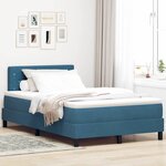 vidaXL Lit à ressorts avec matelas Bleu foncé 120 x 200 cm tissu