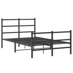 vidaXL Cadre de lit métal sans matelas avec pied de lit noir 120x200cm
