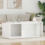 vidaXL Ensemble de tables basses 2 Pièces Blanc Bois d'ingénierie