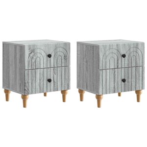 vidaXL Cabinet de chevet 2 Pièces Sonoma gris 43 x 34 5 x 48 cm