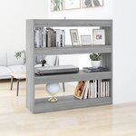 vidaXL Bibliothèque/Séparateur de pièce sonoma gris 100x30x103 cm