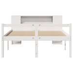 vidaXL Lit bibliothèque sans matelas blanc 160x200 cm bois pin massif
