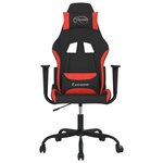 vidaXL Chaise de jeu Noir et rouge Tissu