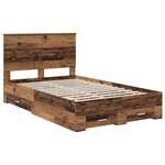 vidaXL Cadre de lit Bois ancien 120 x 190 cm Bois d'ingénierie