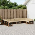 vidaXL Ensemble de canapés d'extérieur 10 Pièces Naturel et Beige
