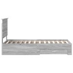 vidaXL Cadre de lit avec tête de lit Sonoma Gris et Argent 75 x 190 cm