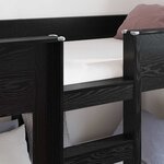 vidaXL Lit Superposé pour Enfants Chêne noir 90 x 200 cm