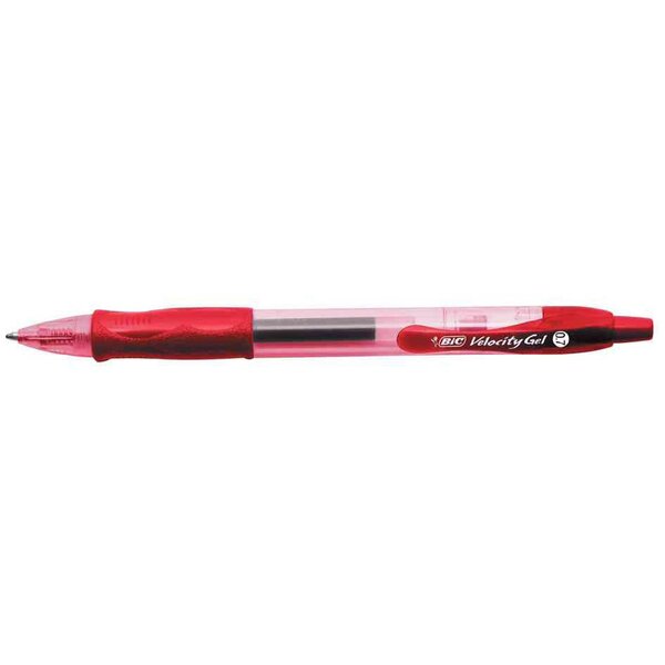 Stylo Roller Rétractable VELOCITY GEL Pointe Moyenne 0 7mm Rouge BIC