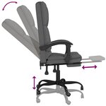 vidaXL Fauteuil de massage inclinable de bureau gris foncé tissu