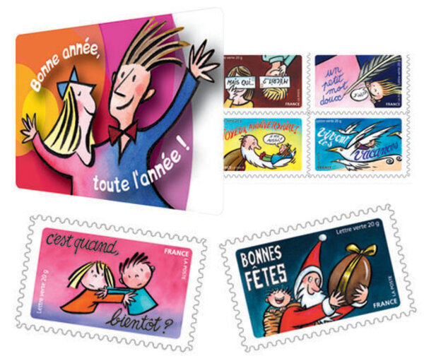 Carnet - Bonne année toute l'année - 12 timbres autocollants