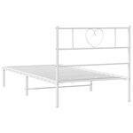 vidaXL Cadre de lit métal sans matelas avec tête de lit blanc 90x190cm