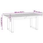 vidaXL Table à manger NOAIN pieds en forme de U 180x90x75cm massif pin