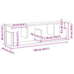 vidaXL Armoire murale 100x20x30 cm chêne sonoma bois d'ingénierie