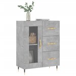 vidaXL Buffet gris béton 69 5x34x90 cm bois d'ingénierie
