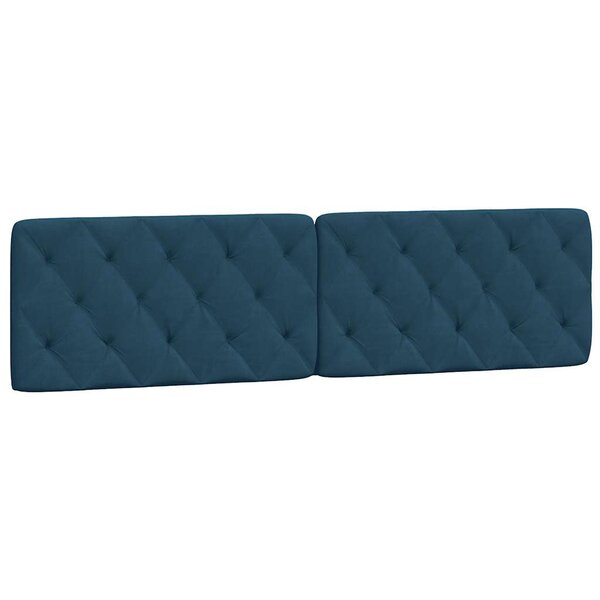 vidaXL Coussin de tête de lit bleu 200 cm velours