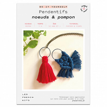 FRENCH KITS-French'Kits - DIY - Pendentifs - Noeuds & Pompon-Kit créatif fabriqué avec amour en France