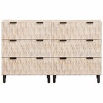 vidaXL Buffet 2 Pièces Finition Lavage Blanc 60 x 33 x 75 cm