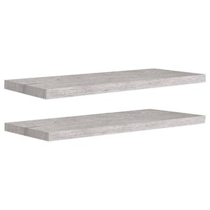 vidaXL Étagères murales flottantes 2 Pièces gris béton 80x23 5x3 8 cm MDF