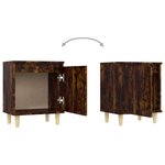 vidaXL Tables de chevet et pieds en bois 2 Pièces Chêne fumé 40x30x50 cm