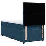 vidaXL Sommier à lattes de lit avec matelas Bleu foncé 100x200 cm